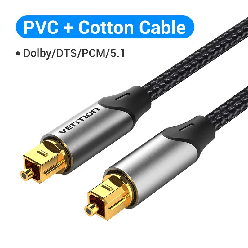 Vention Digital Optical Audio Cable Toslink SPDIF Coaxial Cable 1m 2m for Amplifiers Blu-ray Xbox 360 PS4 Soundbar Fiber Cable Pi-Mart