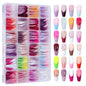 288PC False Nails Tips Coffin Almond Colorful French Acrylic Press On Nails Pre-Design Gel Nails Art Capsule For Girls Women NovaCart