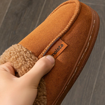 House Suede Slippers for Men TPR Sole Non Slip Durable Soft Warm Memory Foam Cushion Comfortable Living Room Shoes NovaCart