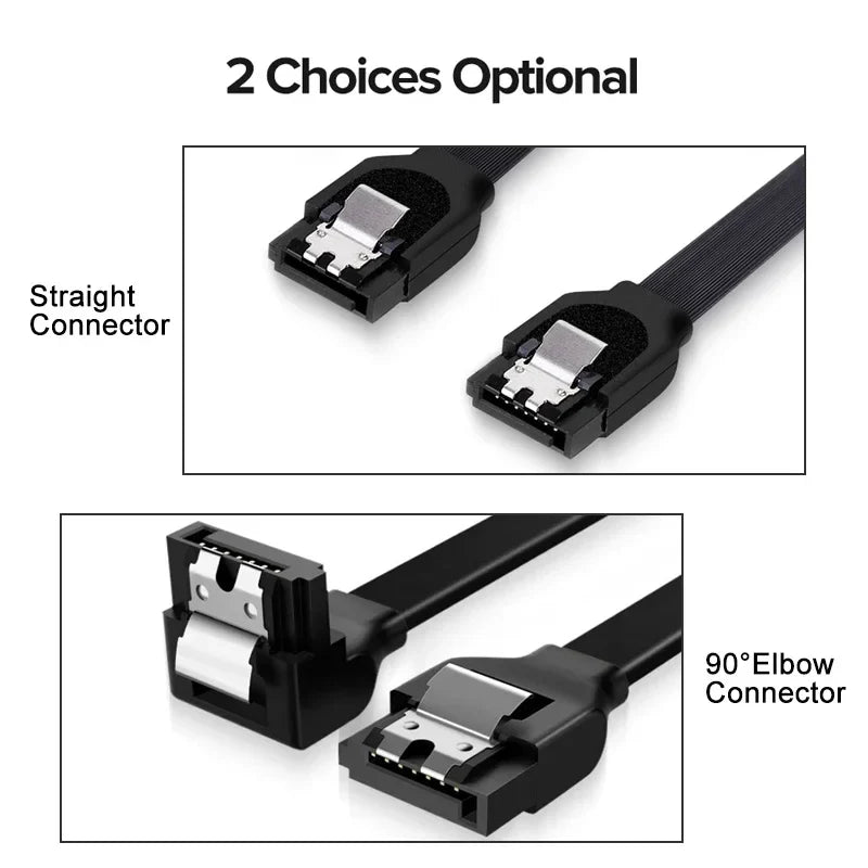 1-10PCS 50CM SATA 3.0 Data Cable High-speed Sata III Cable Adapter Connection Converter For SATA HDD SSD CD Drive Writer Desktop Pi-Mart