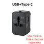 International Travel Plug Adapter EU US UK AU to Universal AC Power Converter Socket with 2 USB Ports Safety Shutter Locking Pi-Mart