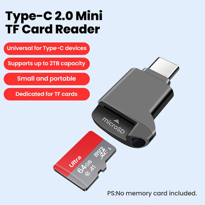 Type-C 2.0 Card Reader TF Mini Car Memory Card Reader For iPhone 17 16 15 USB C 2.0 CardReader to Micro TF Pi-Mart