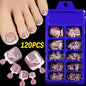120Pcs 9-Colors French Fake Toenails Summer Short Sqaure Press On Toe Nails Tips Glossy Nude/Pink/Brown Full Cover False Toenail NovaCart