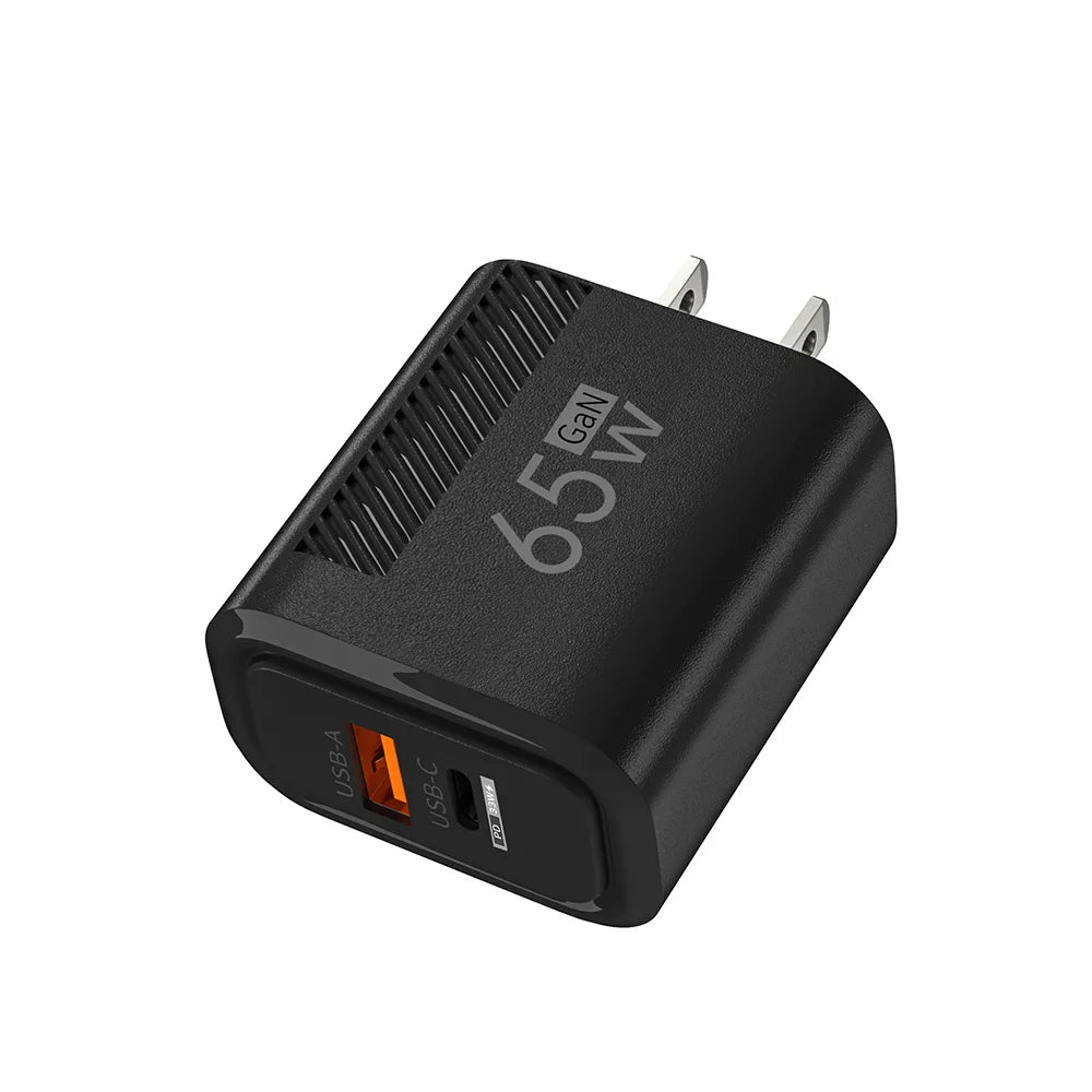 65W GaN Fast Charging USB Type C Charger US/EU Plug PD 3.0 Quick Charge Wall Charger For Phone Adapter For iPhone Huawei Samsung Pi-Mart