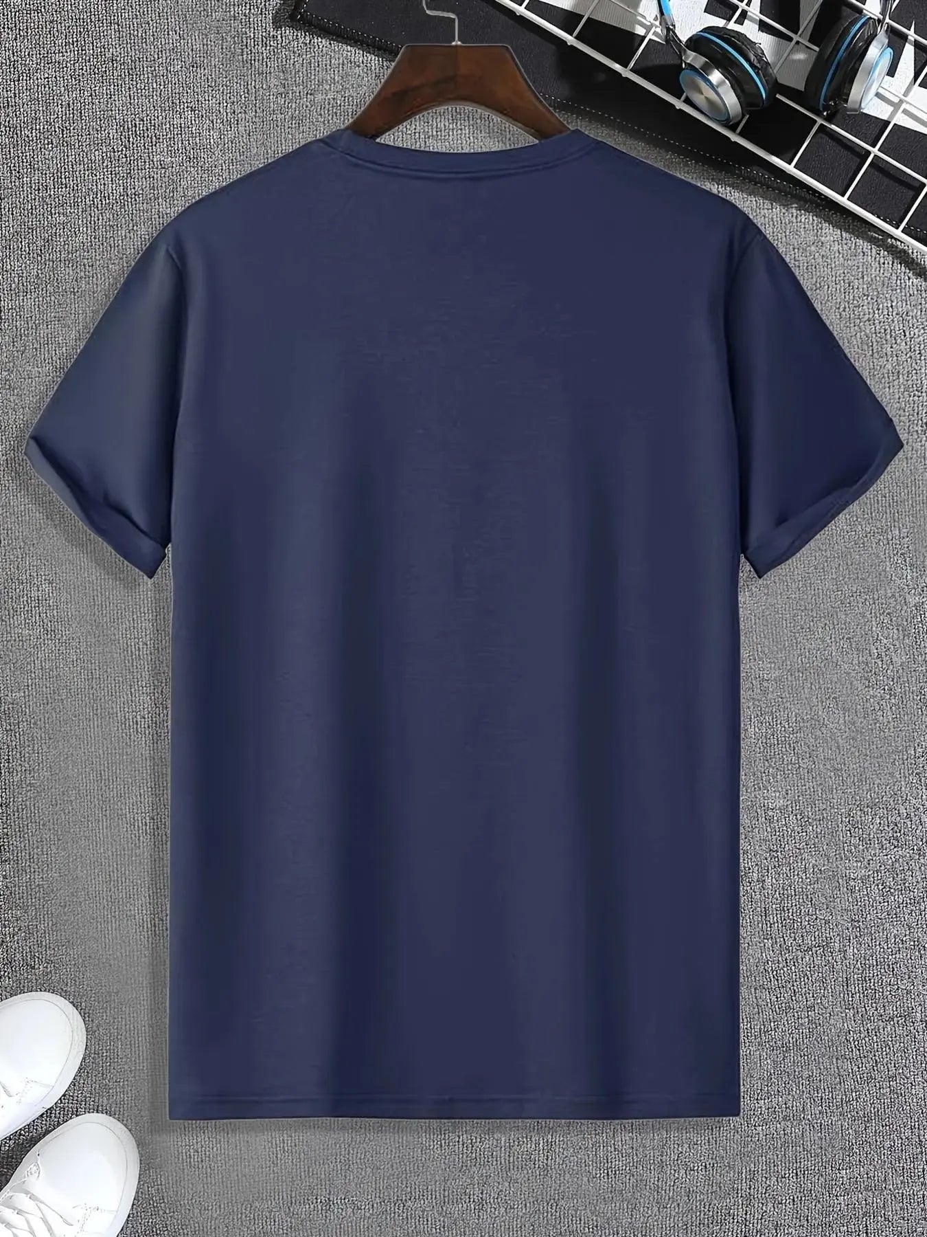 Men's summer 100% pure cotton fashionable casual sports loose trend balance letter print round neck short sleeved T-shirt top NovaCart
