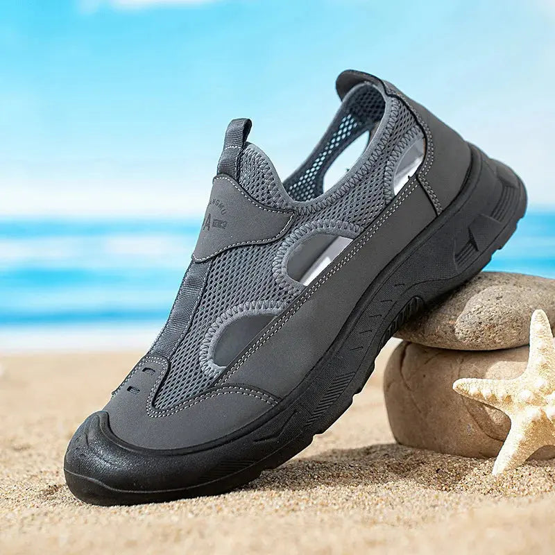 2025 Summer Men's Sandals New Hollow Breathable Beach Shoes Ultra Light Anti Slip Summer Casual Shoes Walking Shoes NovaCart