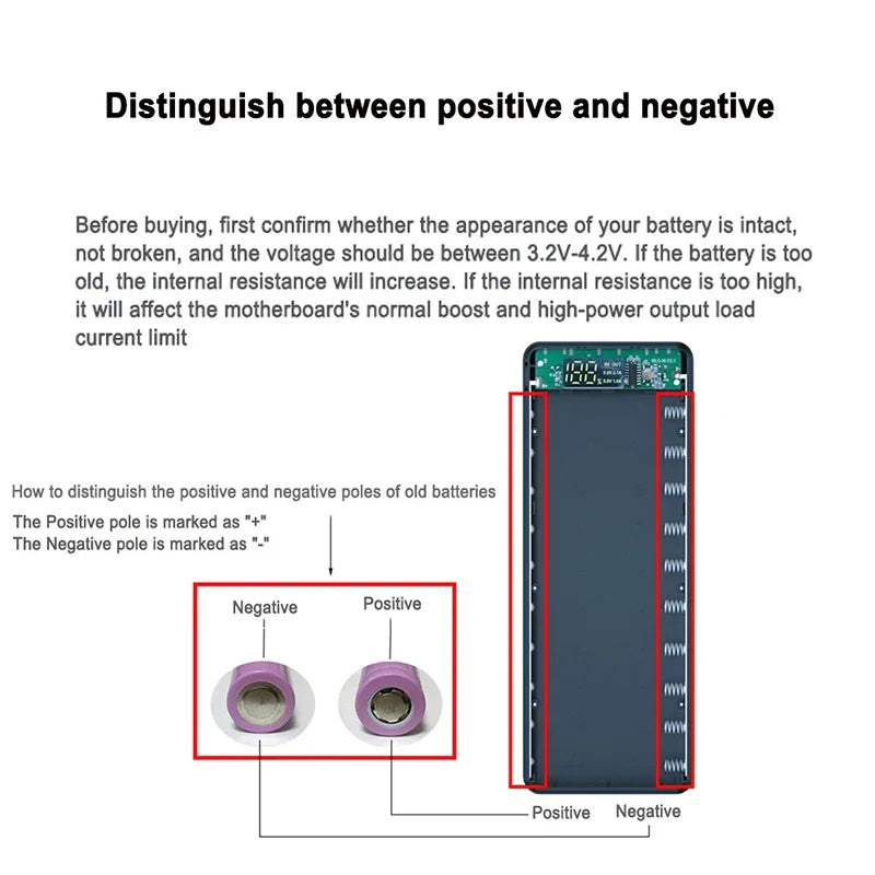 8/10*18650 Power Bank Battery Box Holder Portable Dual USB Type C Charge Shell for iPhone Xiaomi Huawei 18650 Battery Cases Pi-Mart