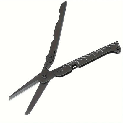 Portable Multifunctional Folding Scissors, Stainless Steel Outdoor Survival Tool for Camping Fishing Hunting Pi-Mart
