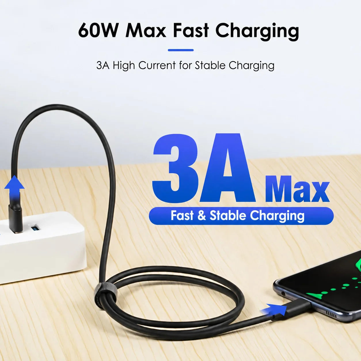 USB 3.2 Type C to A Cable 10Gbps 60W PD Fast Charging Data Transfer for Galaxy S23 S22 Note 20 Pixel iPad Pro SSD Android Auto Pi-Mart