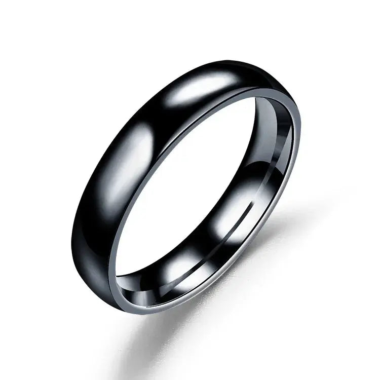 Simple 4mm 6mm Titanium Ring Women Men Prevent Allergy High Polished Wedding Rings Stainless Steel Couple Finger Jewelry Gifts NovaCart