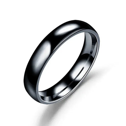 Simple 4mm 6mm Titanium Ring Women Men Prevent Allergy High Polished Wedding Rings Stainless Steel Couple Finger Jewelry Gifts NovaCart
