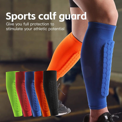 1 PC Leg Sleeves Shin Guards Shockproof Honeycomb Nylon Support Sock Shin Protector Soccer Gear Soccer Shields Sports Legging Pi-Mart