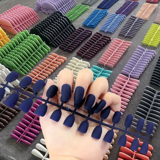 120pcs Random Colors Coffin Short Long Matte False Press on Nails Full Cover Fake Nails Tip for Manicure Tools NovaCart
