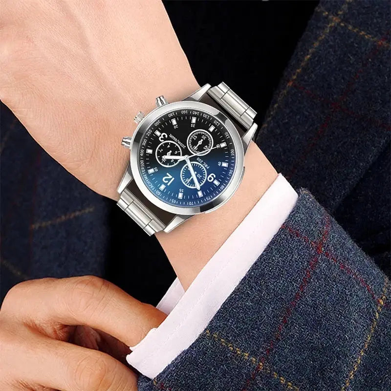 1/2PCS Men Business Watches Fashion Men's Steel Band Quartz Watch with Bracelet（Box not Included） NovaCart