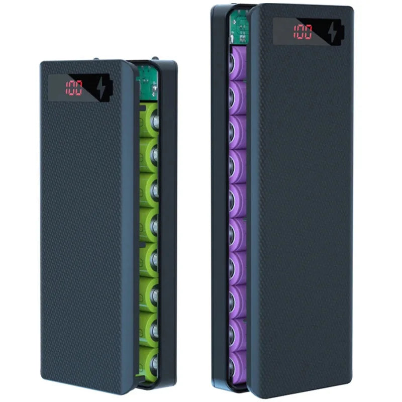 8/10*18650 Power Bank Battery Box Holder Portable Dual USB Type C Charge Shell for iPhone Xiaomi Huawei 18650 Battery Cases Pi-Mart