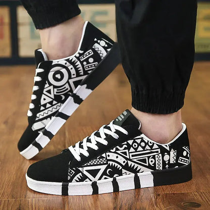 Summer Trendy Men's New Board Shoes Outdoor non slip walking Men Sporty Shoe Canvas Pattern Casual Sneakers male Zapatos NovaCart