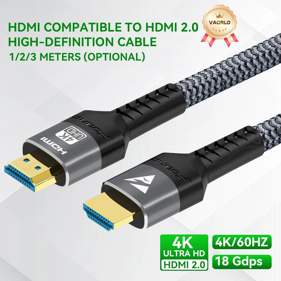 HDMI Cable 4K 60Hz HDMI-Compatible Ultra HD 1080P 120Hz High Speed Video Audio HDMI 2.0 Cable For PS4 TV Laptop Monitor Rtx3080 Pi-Mart