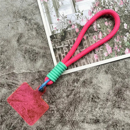 Wrist Strap for Phone Contrasting Colors Lanyard Keys Metal Keyring Accessories With Patch Cellphone Charm Luxury Hand Strap NovaCart