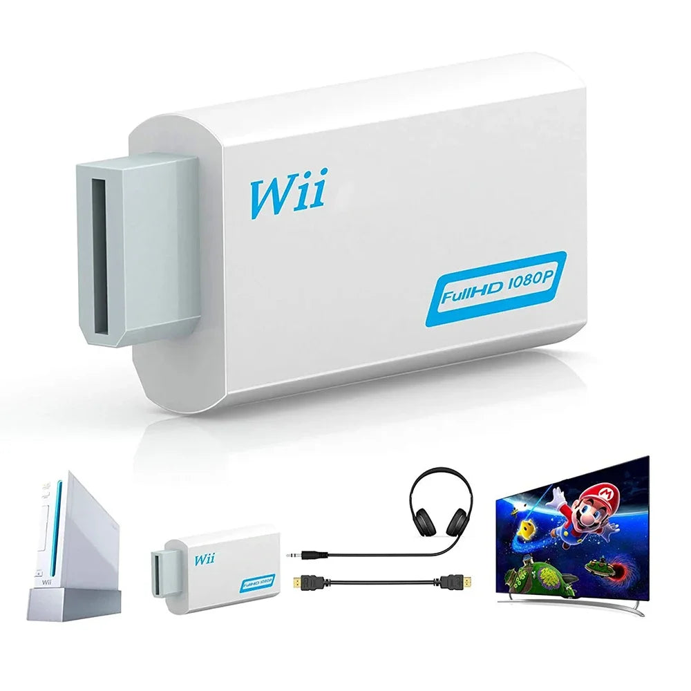 Wii To HDMI-Compatible Converter 1080P Full HD Adapter Connector 3.5mm Video Audio for PC HDTV Monitor Wii2HDMI-Compatible Pi-Mart