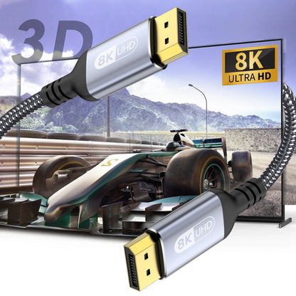 8K DP Cable DisplayPort Cable 1.4 High Speed Display Port Cord 8K@60Hz  G-Sync FreeSync 4K@144Hz 2K@240Hz HDR 10 32.4Gbps Pi-Mart