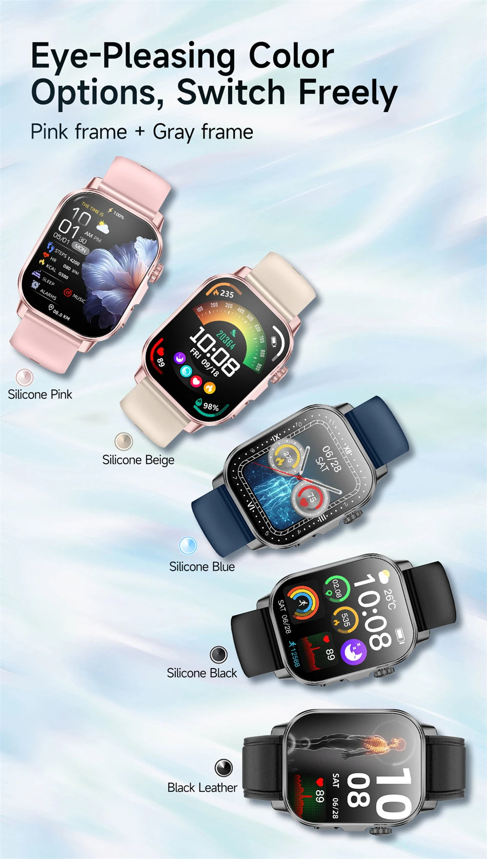 2026 New Model Uric Acid & Lipid Health Analysis Smart Watch Men ECG+PPG Bluetooth Call 2.01-inch Flashlight Smartwatch Women NovaCart