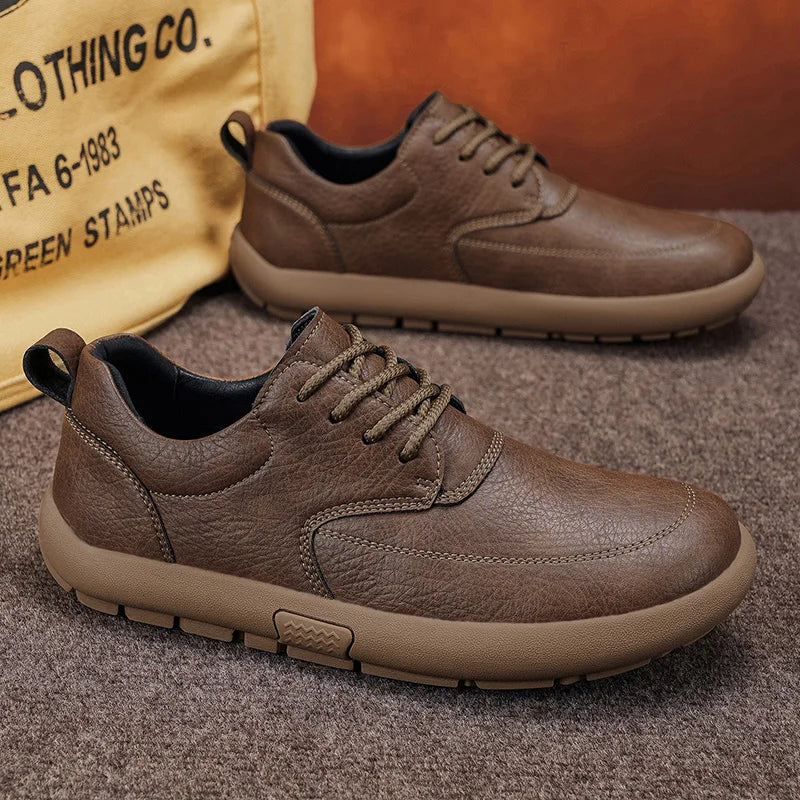 Shoes for Men Male Sneakers Leather Shoes Round Toe Apring and Autumn Wear-resistant Return To The Ancients Loafers All-match NovaCart
