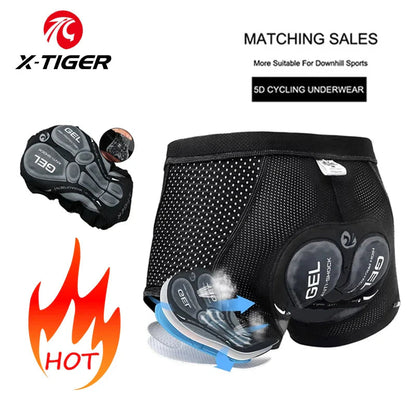 X-TIGER Men's Cycling Underwear with 5D Gel Cushioned MTB Boxer Cycling Shorts Road Cycling Underwear Cycling Equipment Pi-Mart
