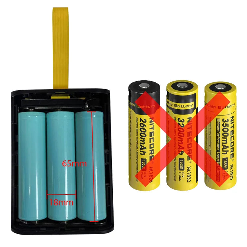 3*18650 Battery Charger Case DIY Power Bank Box Fast Charge 5V 2A Double USB Output Battery Storage Box With LED Night Light Pi-Mart