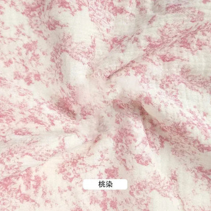 Pure Cotton Blue Floral Printing Double-layer Gauze Crepe Fabric For Home Clothes Pajamas Blankets Handmade DIY Fabric 0.5/1/2m NovaCart