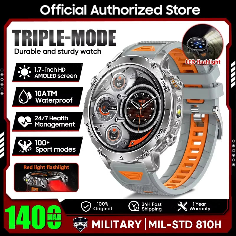 2026 New GPS Smart Watch For Men 1400mAh Battery Outdoor Sports Compass Watches Bluetooth Call IP68 Waterproof Smartwatch gift NovaCart