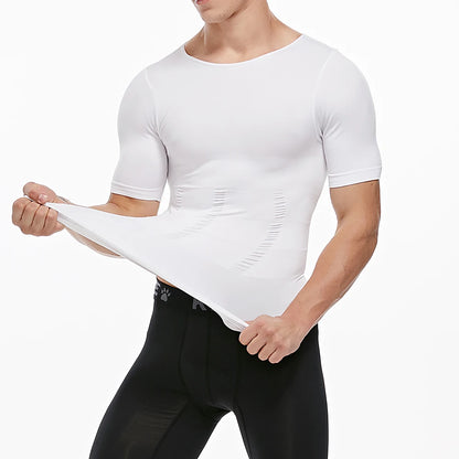 2PCS Men's Body Shaper Slimming Vest T-Shirt Elastic Slim Shapewear Compression Undershirts Tummy Control Waist Trainer Tank Top NovaCart