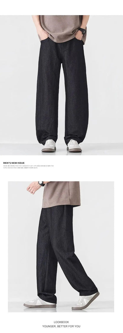 HIQOR Spring Men's American Retro Casual Pants Man Summer Sweatpants Joggers Track Pants Fashion Casual Loose Wide Leg Trousers NovaCart