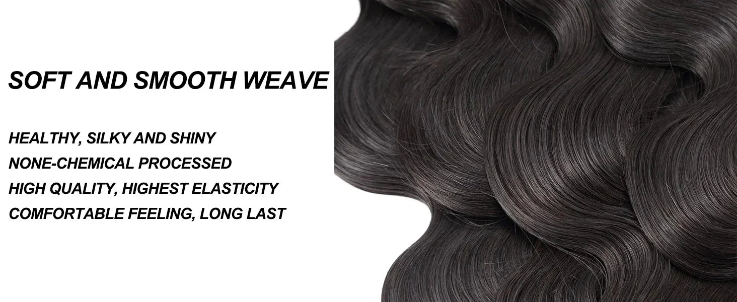 42 Inch Body Wave Bundles Human Hair Natural Black Brazilian Virgin Hair Weave 12A 100% Unprocessed Real Human Hair Extensisons NovaCart
