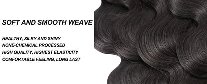 42 Inch Body Wave Bundles Human Hair Natural Black Brazilian Virgin Hair Weave 12A 100% Unprocessed Real Human Hair Extensisons NovaCart
