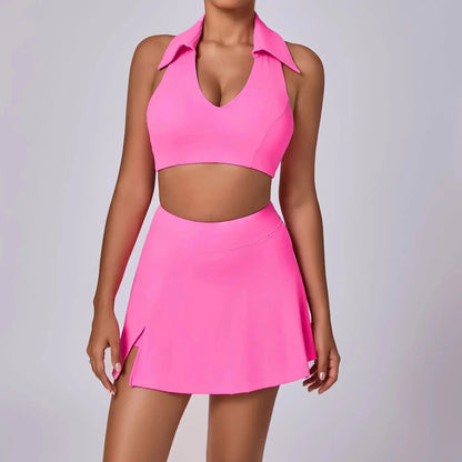 Seamless Tennis Skirt Set – Quick-Dry Workout Outfit FitiqueFit