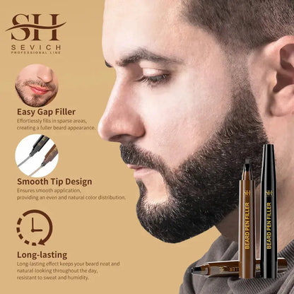 Waterproof Beard Pen Filler Men Moustache Coloring Pen Beard Coloring Filling Enhancer Black Fiber Hair Beard Stuffing Pen Tool NovaCart
