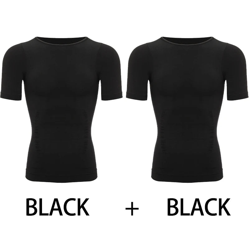 1/2 PCS Men Body Shaper T-Shirt Slimming Shapewear Corrective Posture Belly Control Compression Man Modeling Underwear Corset NovaCart