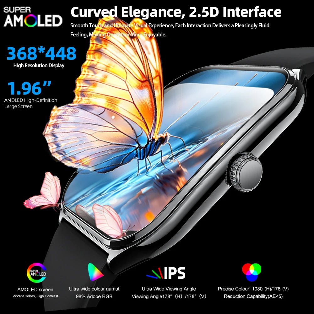 2026 New Smartwatch 1.96 inch Ultra-thin Bluetooth Call Health Monitor IP68 Waterproof 100 Sport Smart Bracelet For  Android iOS NovaCart