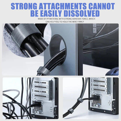 Reusable Hook Loop Cable Ties Wire Winder Organizer 1/2/3/5M For Desk Cable Management USB Mouse Earphone Cord Protector Pi-Mart