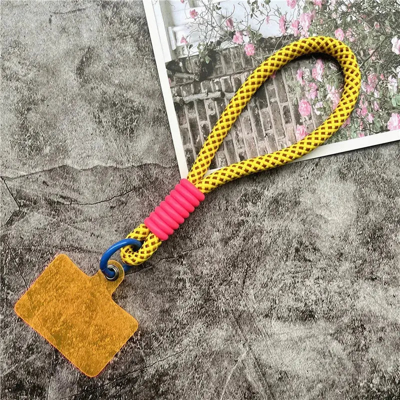 Wrist Strap for Phone Contrasting Colors Lanyard Keys Metal Keyring Accessories With Patch Cellphone Charm Luxury Hand Strap NovaCart