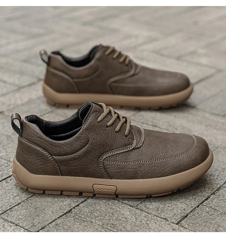 Shoes for Men Male Sneakers Leather Shoes Round Toe Apring and Autumn Wear-resistant Return To The Ancients Loafers All-match NovaCart