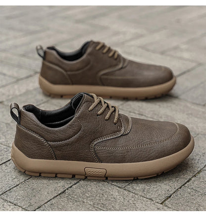 Shoes for Men Male Sneakers Leather Shoes Round Toe Apring and Autumn Wear-resistant Return To The Ancients Loafers All-match NovaCart