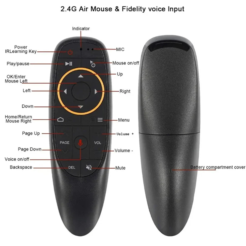 MRSVI G10S Universal Voice Remote Control 2.4G Wireless IR Learning Air Mouse Control for H96 MAX/X88 Pro Android TV Box Pi-Mart