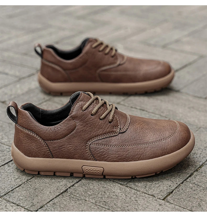Shoes for Men Male Sneakers Leather Shoes Round Toe Apring and Autumn Wear-resistant Return To The Ancients Loafers All-match NovaCart