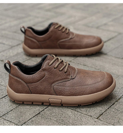 Shoes for Men Male Sneakers Leather Shoes Round Toe Apring and Autumn Wear-resistant Return To The Ancients Loafers All-match NovaCart