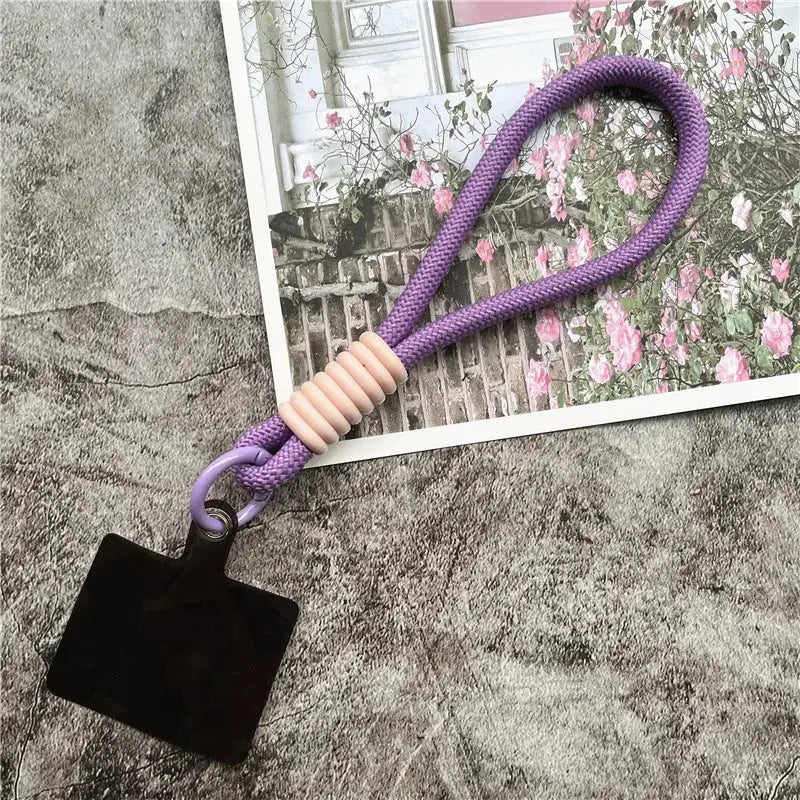 Wrist Strap for Phone Contrasting Colors Lanyard Keys Metal Keyring Accessories With Patch Cellphone Charm Luxury Hand Strap NovaCart
