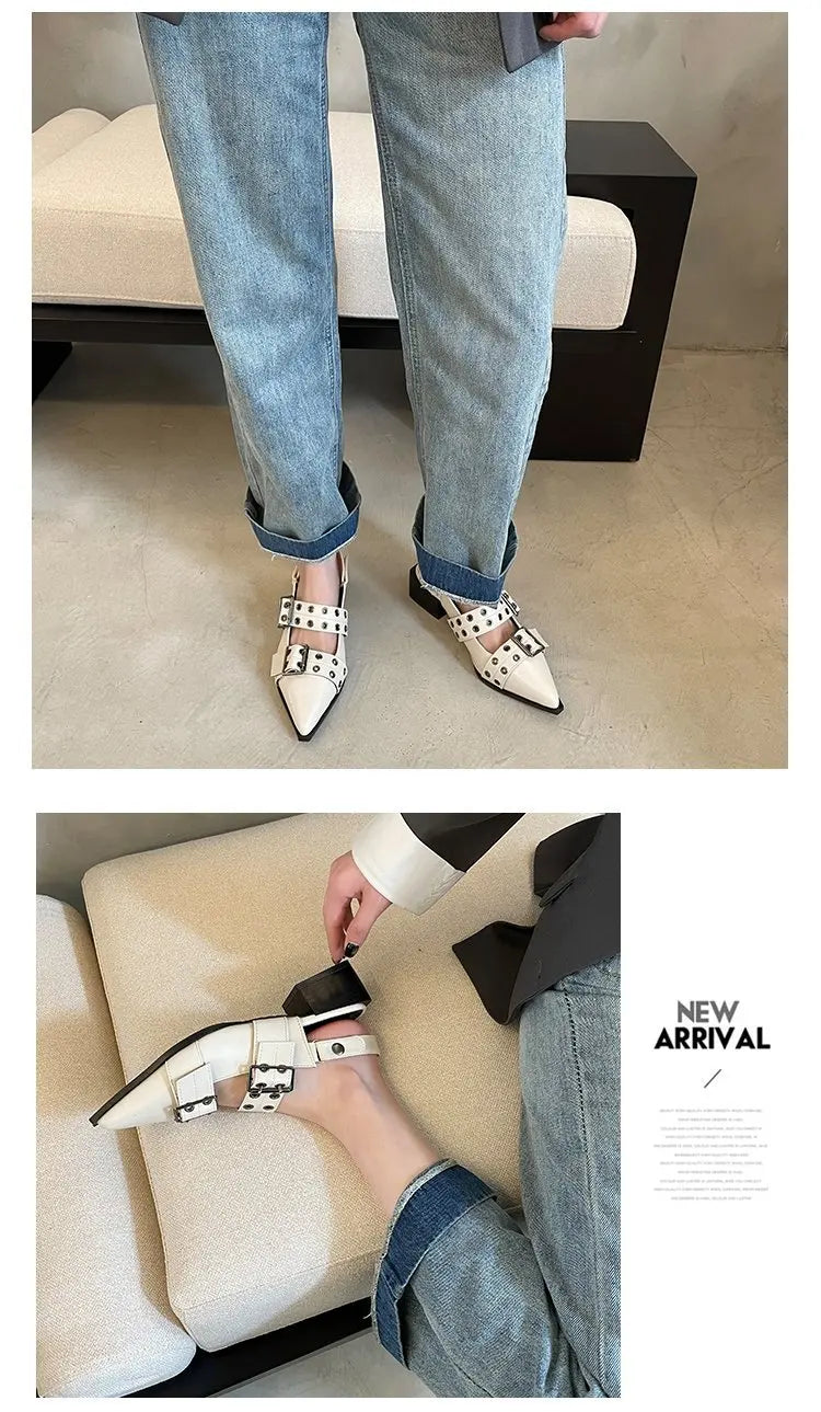 2023women's sandals summer  Ballet flats women Pointed rivet single shoe Platform Women Sandals zapatos de mujer tendencia NovaCart