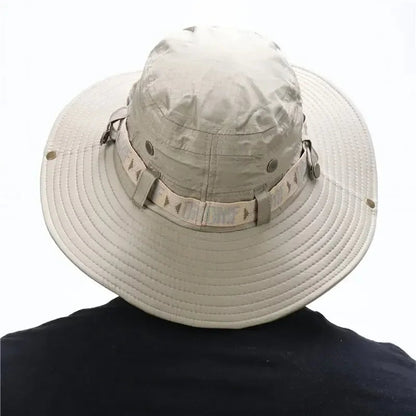 1Set bucket hat Summer Men UV Protection Hiking Beach Sunscreen Cap Bucket Hats Summer Hunting Hat Mesh Fisherman Safari Hat Pi-Mart