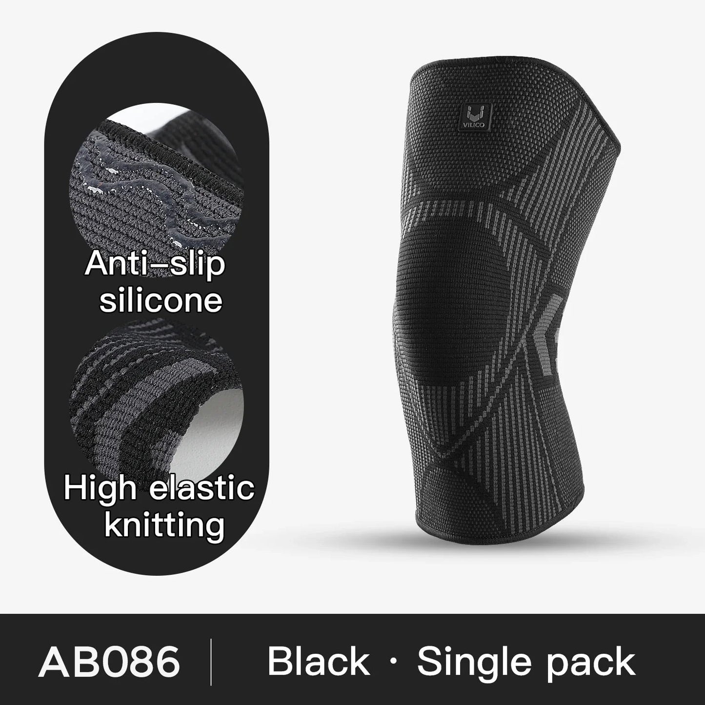 1 Pc Elastic Breathable Compression Knee Support Sleeve for Basketball Running Cycling Pi-Mart