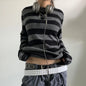 Women Teen Girls Fairy Grunge Y2k Long Sleeve Baggy Shirt Tops Striped Baby Tees Vintage Streetwear T-Shirt Autumn Clothes NovaCart